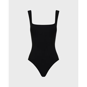 Bondi Born Women's Black Mackinley Square Neck One Piece Swimsuit Large NWOT